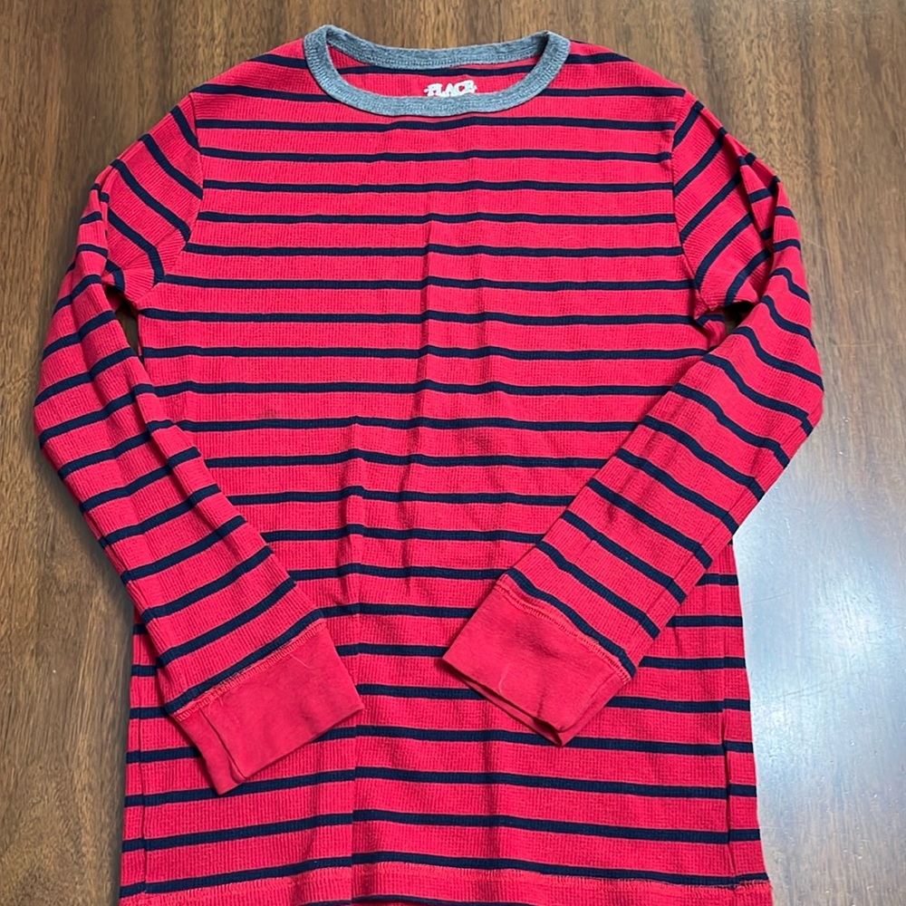 Youth large 10/12 striped thermal shirt
